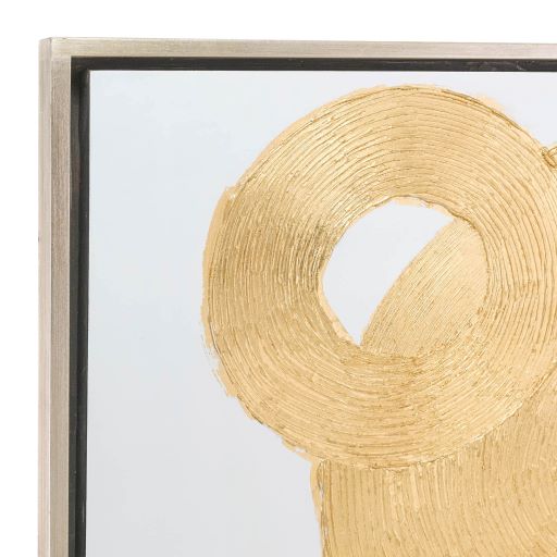 59X35, HAND PAINTED GOLD LEAF CIRCLE SEQUENCE