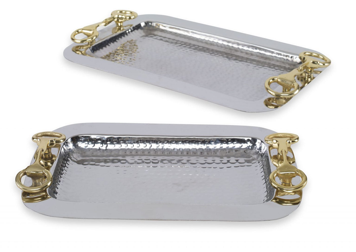 Silver and gold glam tray set