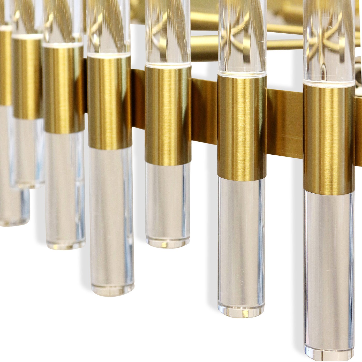 CLEAR GLASS TUBES | Antique Brass Finished Metal