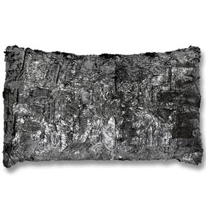 FUR SHIMMER SILVER FEATHER/PILLOW