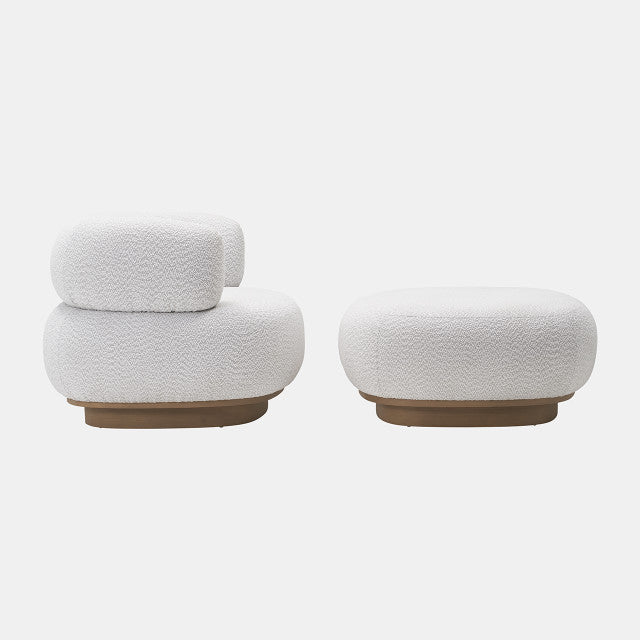 Modern round back chair ivory