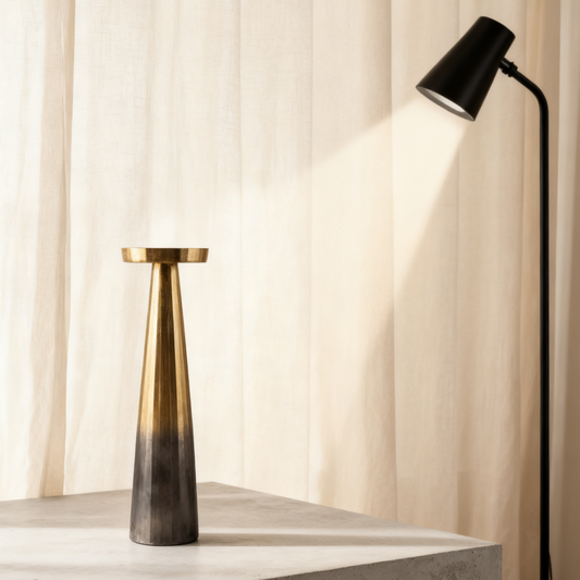 ALUMINUM 19 PILLAR HOLDER | Ombre Gold/Brown