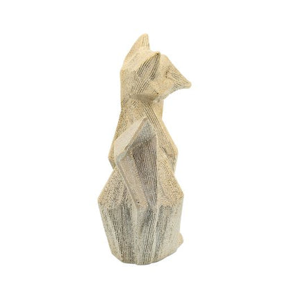 CERAMIC 10 BEADED FOX FIGURINE | Champagne