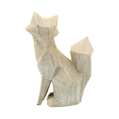 CERAMIC 10 BEADED FOX FIGURINE | Champagne