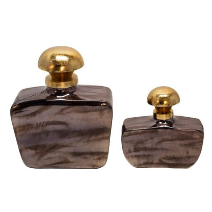 16H GLASS DECANTER W/ KNOB | Black