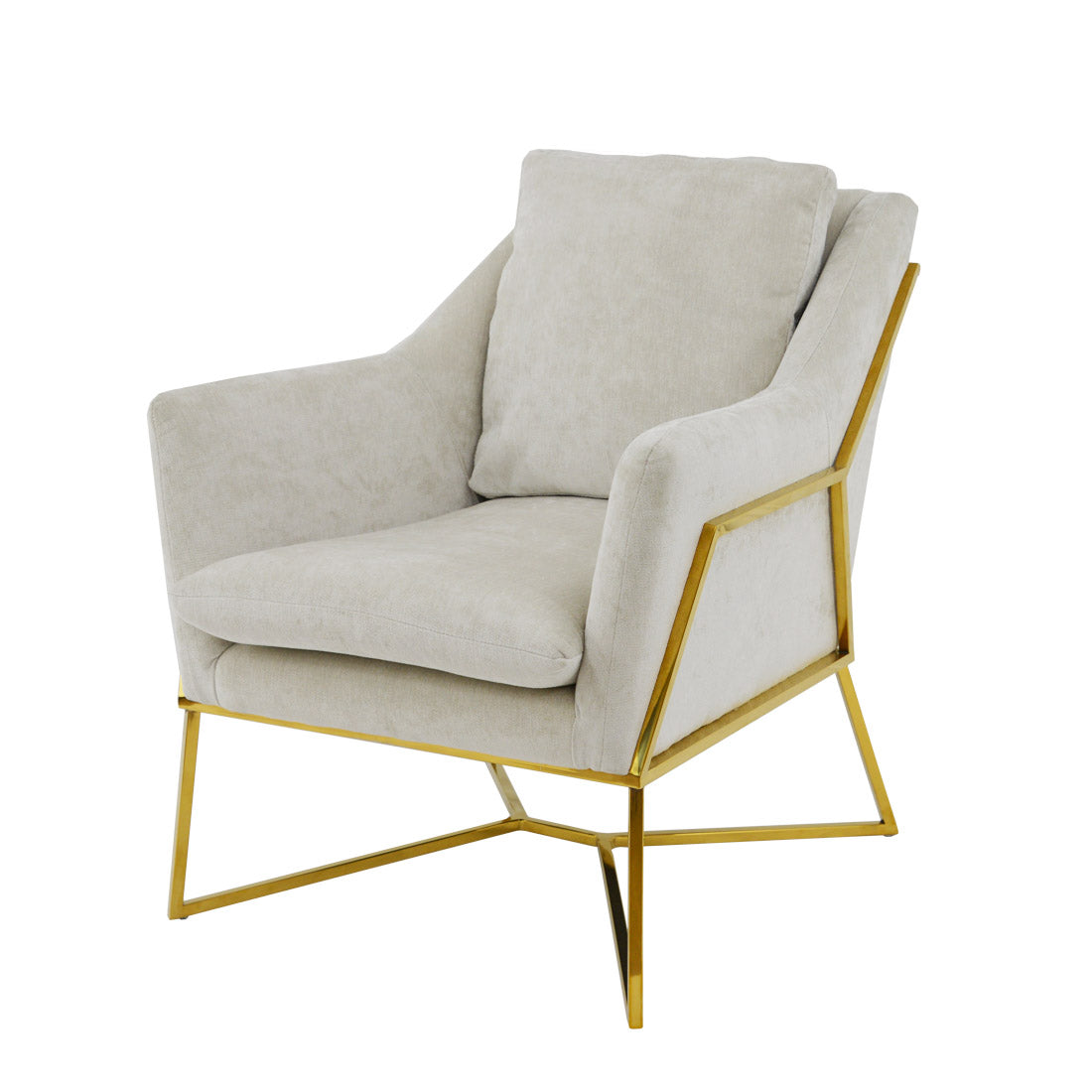 Hazel Gold Chair off White fabric and Grey