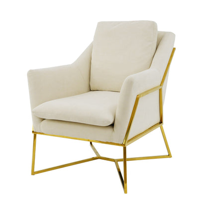 Hazel Gold Chair off White fabric and Grey