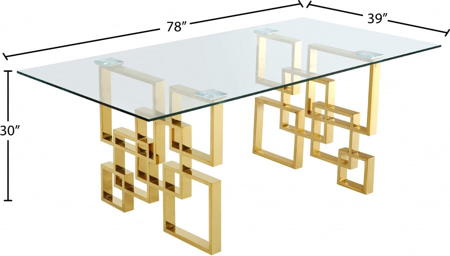 GLASS TOP GOLD LEGS TABLE