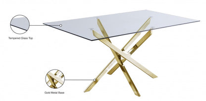 GLASS TOP TABLE | Rich Gold Finish