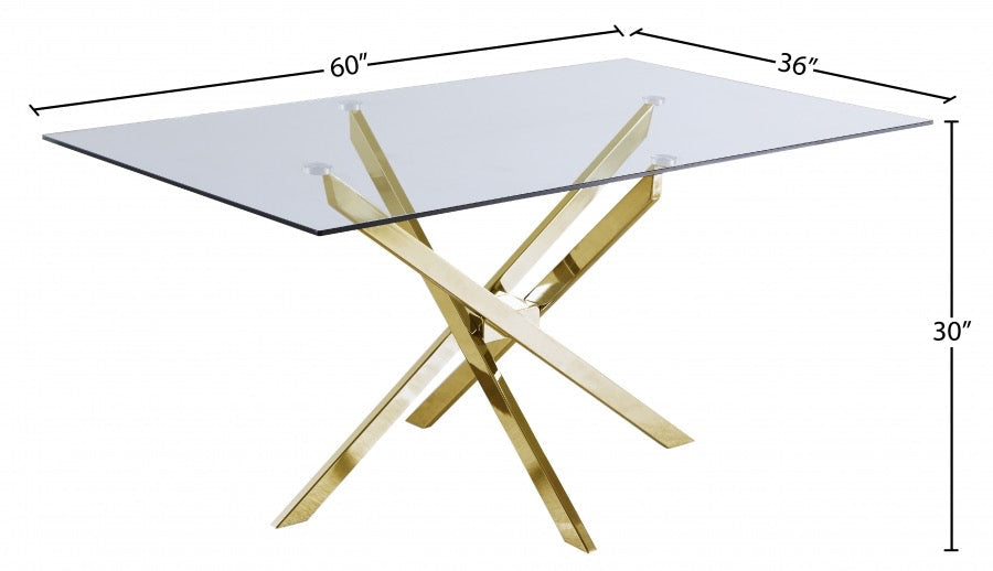 GLASS TOP TABLE | Rich Gold Finish