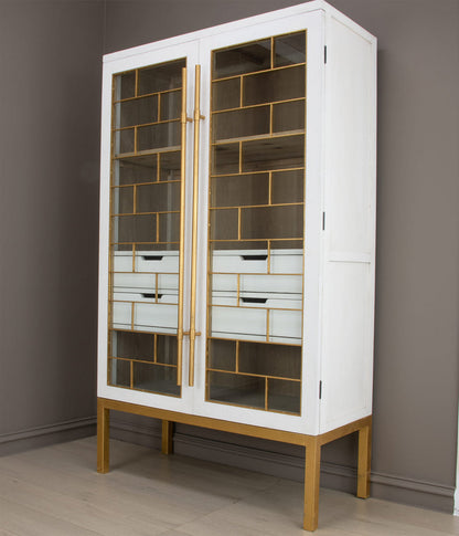 FR862 White & Gold Cabinet