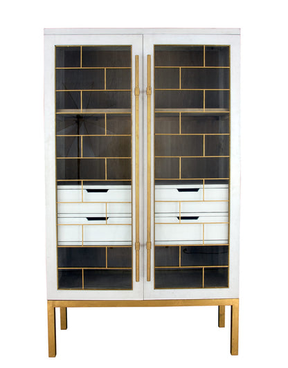 FR862 White & Gold Cabinet