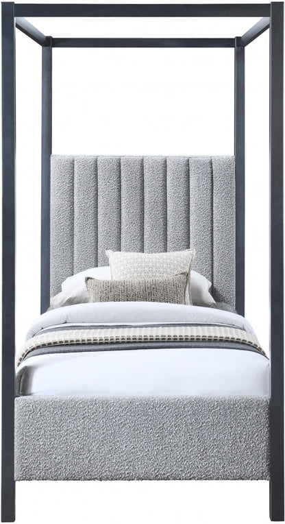 Kelly Boucle Fabric Twin Bed