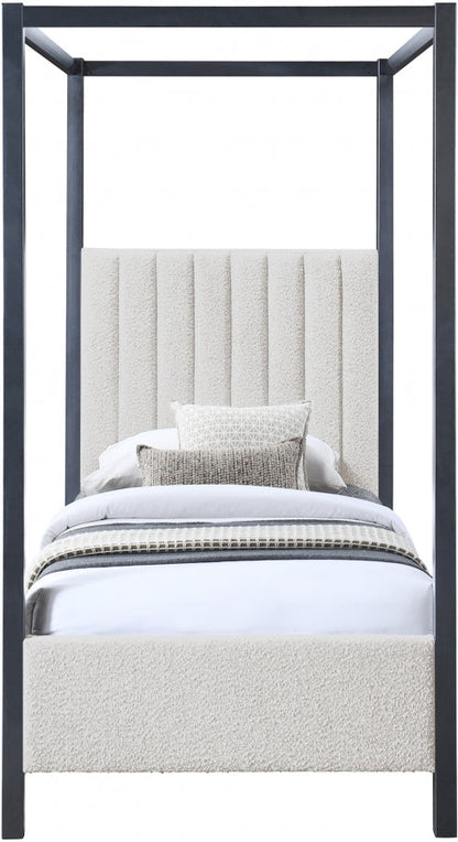 Kelly Boucle Fabric Twin Bed