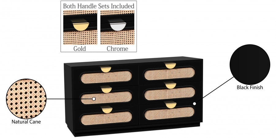 Cane Mid Century Dresser