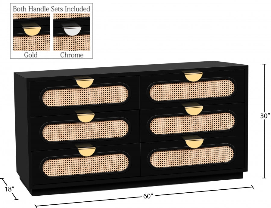Cane Mid Century Dresser