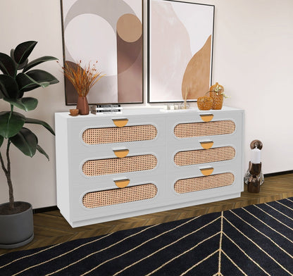 Cane Mid Century Dresser