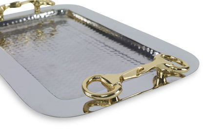 Silver and gold glam tray set