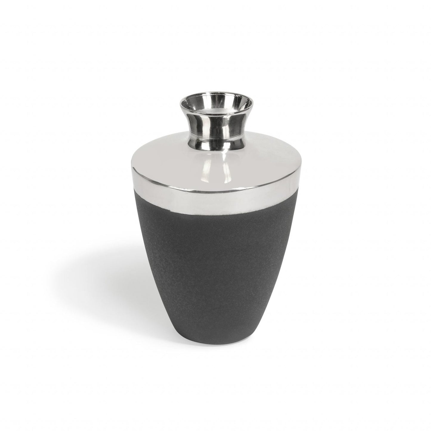 Silver and black vase