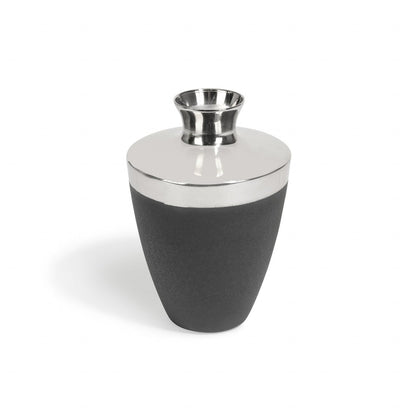 Silver and black vase