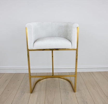 Lucca Counter Stool Silver Grey/Off White