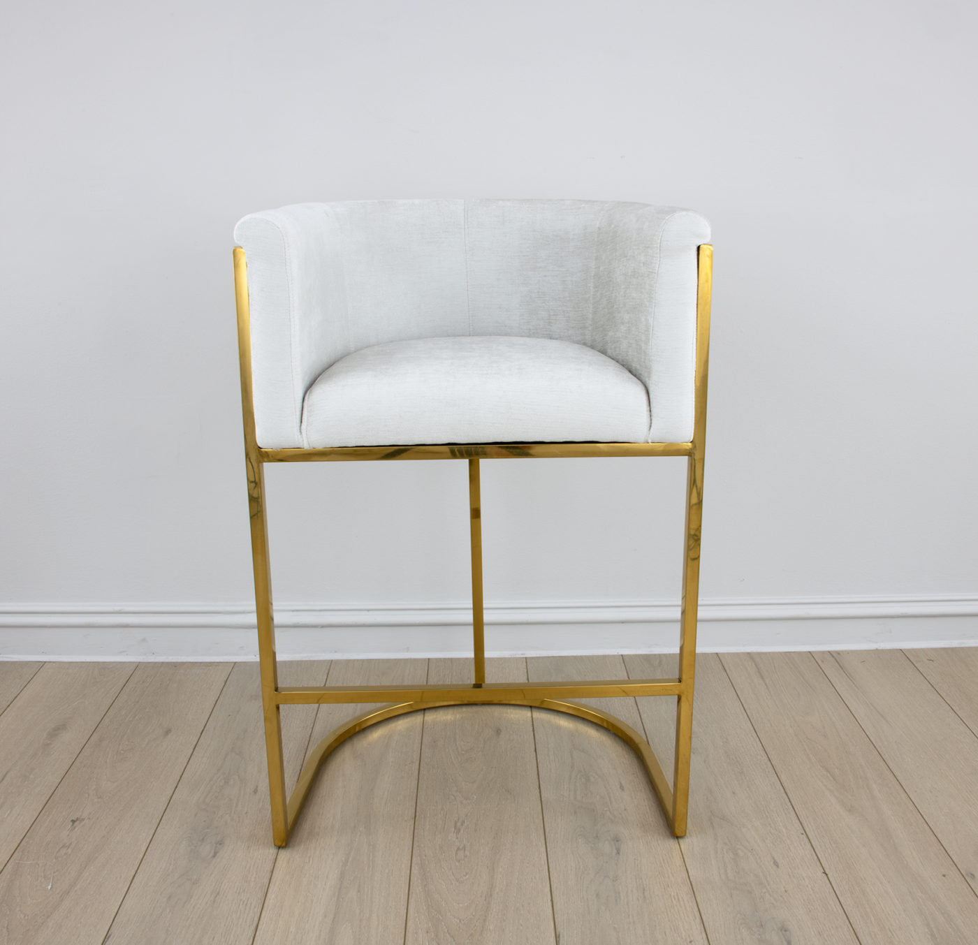 Lucca Counter Stool Silver Grey/Off White