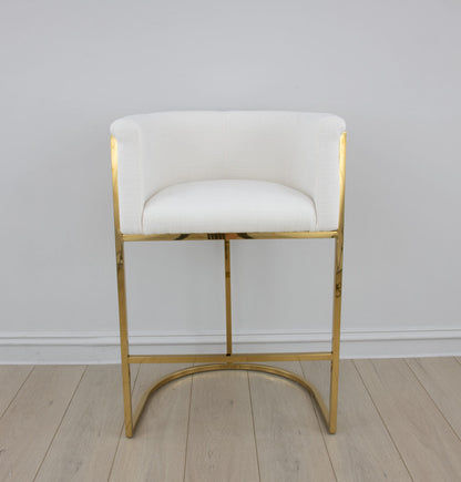 Lucca Counter Stool Silver Grey/Off White