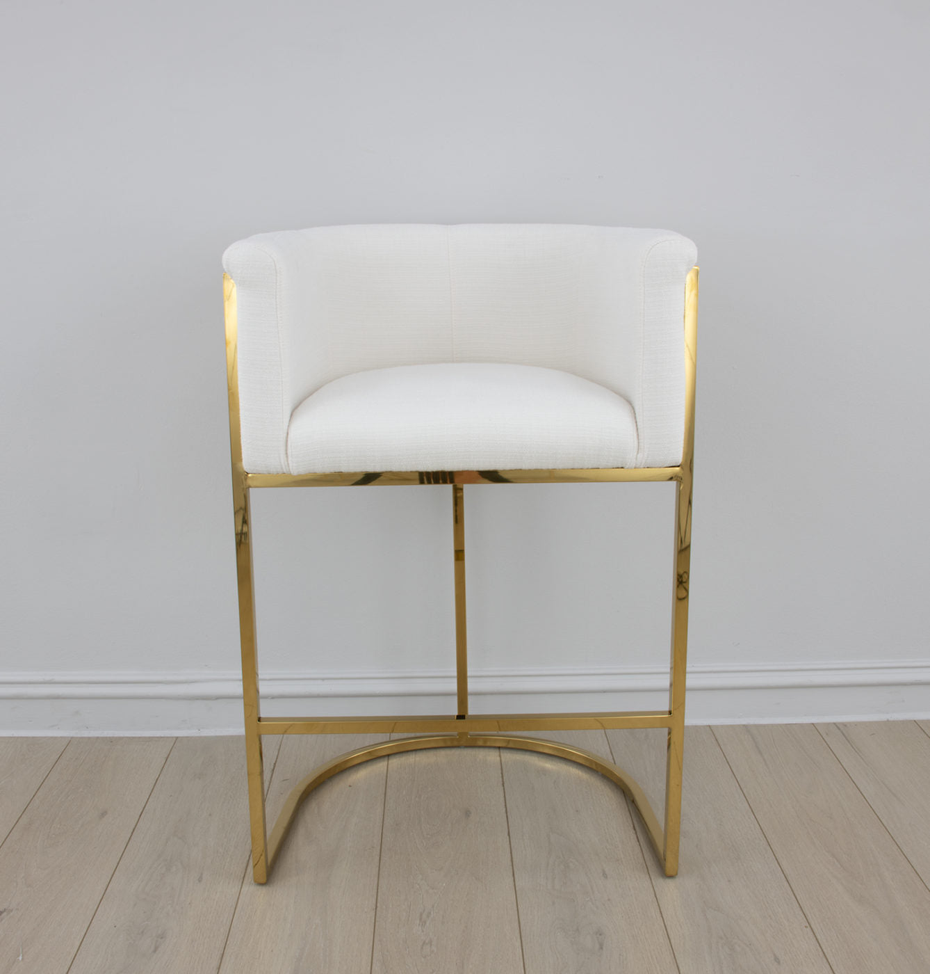 Lucca Counter Stool Silver Grey/Off White