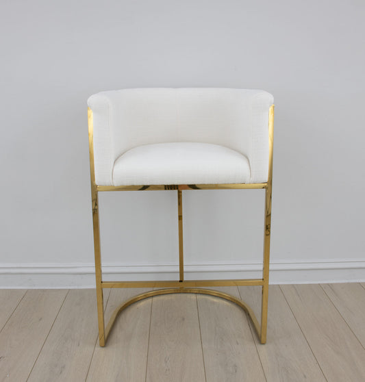 Lucca Counter Stool Silver Grey/Off White