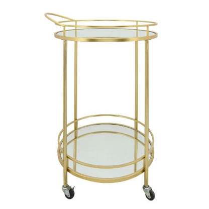 METAL 32H ROUND 2-LAYERED BAR CART, GOLD