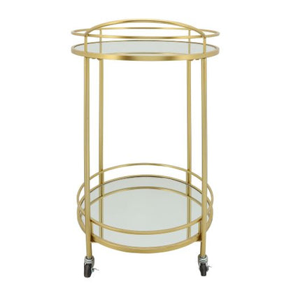 METAL 32H ROUND 2-LAYERED BAR CART, GOLD