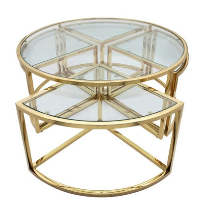 METAL PULL OUT COFFEE TABLE, GOLD