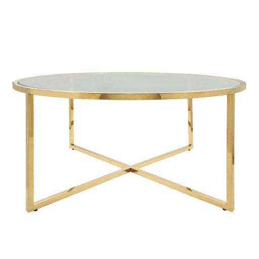METAL PULL OUT COFFEE TABLE, GOLD