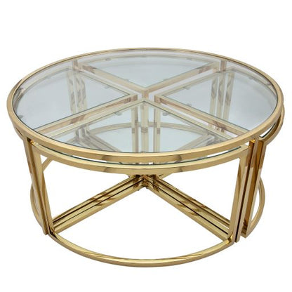 METAL PULL OUT COFFEE TABLE, GOLD