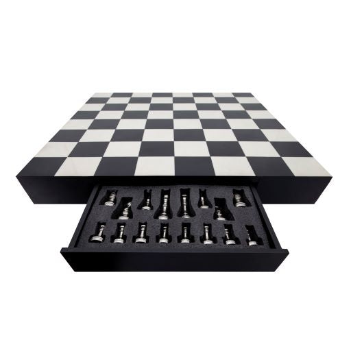 32X32 RESIN CHESS SET | Black/White