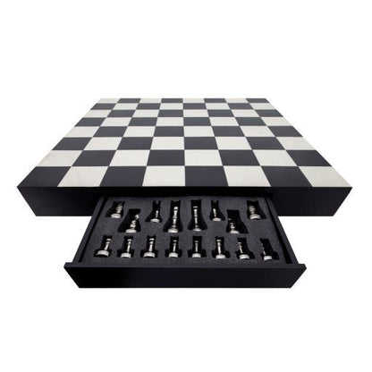 32X32 RESIN CHESS SET | Black/White