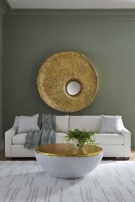 Broken Egg Coffee Table White and Gold Leaf