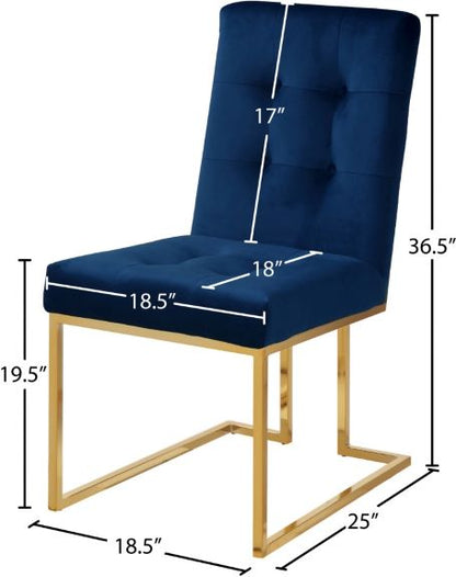 PIERRE VELVET DINING CHAIRS/GOLD