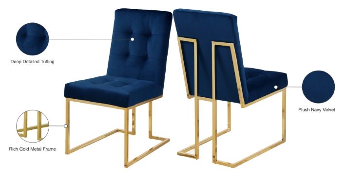 PIERRE VELVET DINING CHAIRS/GOLD