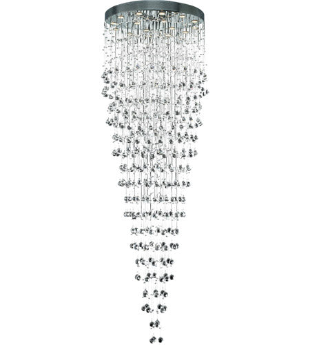 LARGE FOYER CRYSTAL CHANDELIER IN CHROME WITH ROYAL CUT CLEAR CRYSTAL