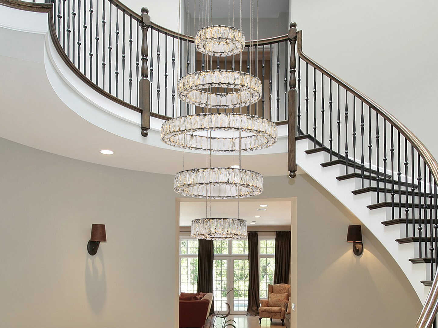 5 DIAMOND RING CHANDELIER
