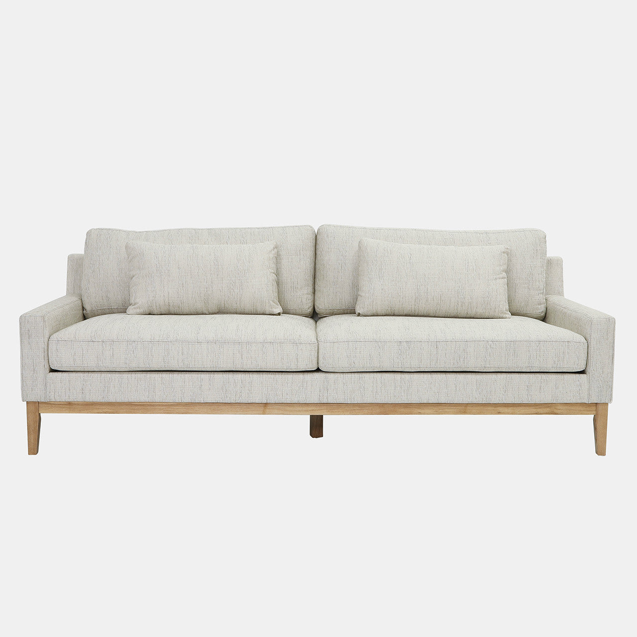 Wood, 3-Seater Bolstered Sofa, Beige