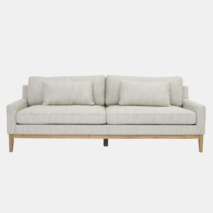 Wood, 3-Seater Bolstered Sofa, Beige