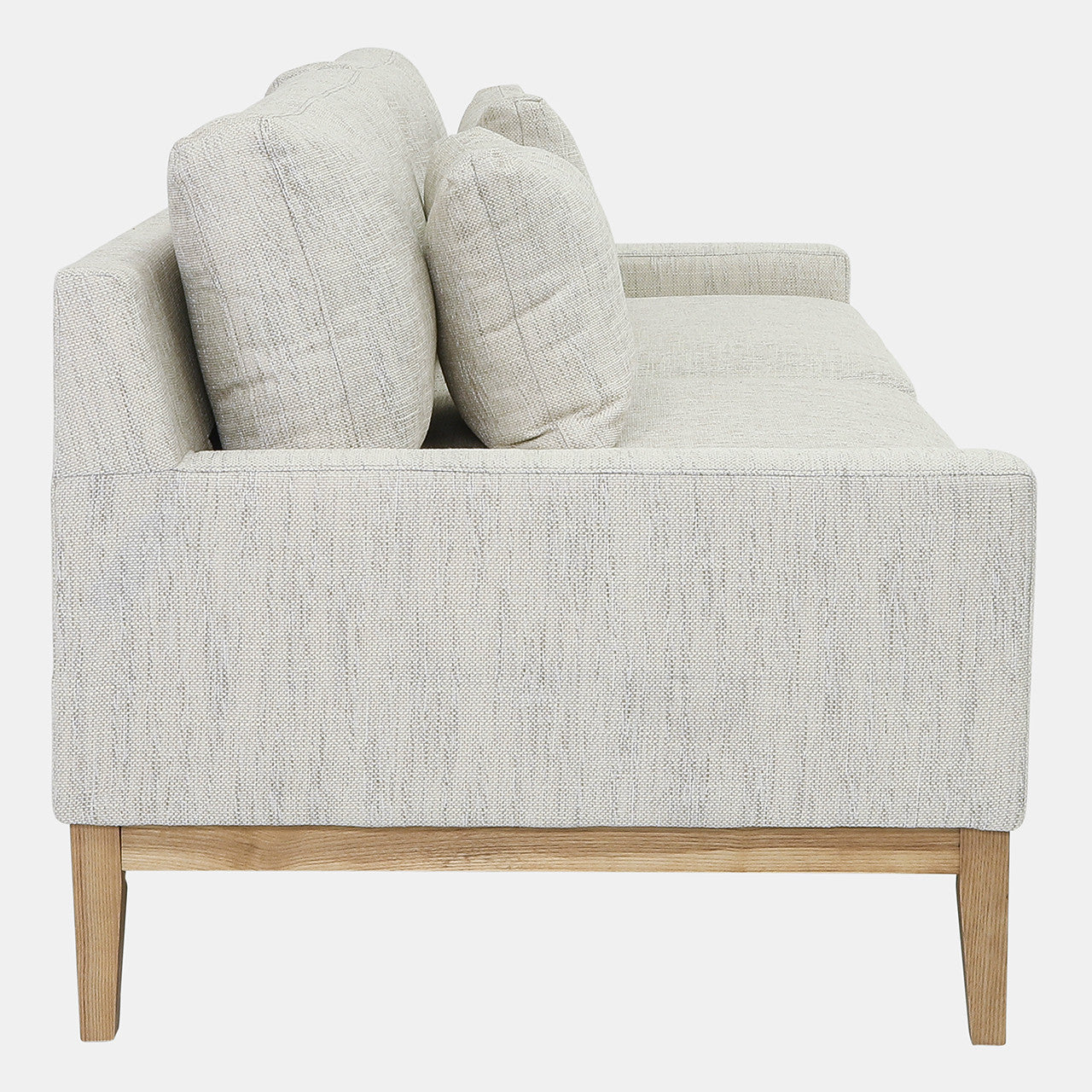 Wood, 3-Seater Bolstered Sofa, Beige