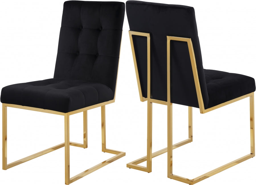 PIERRE VELVET DINING CHAIRS/GOLD