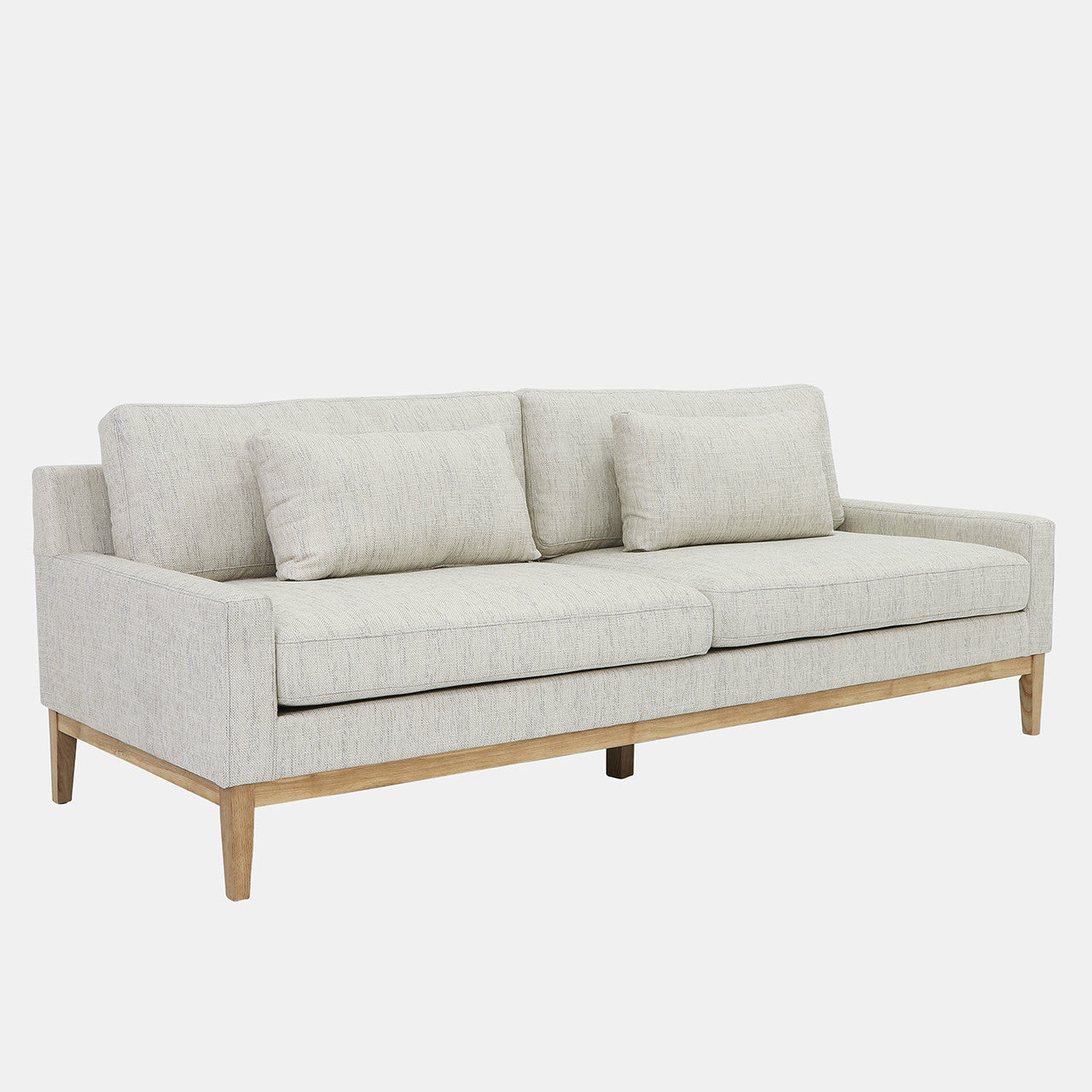 Wood, 3-Seater Bolstered Sofa, Beige