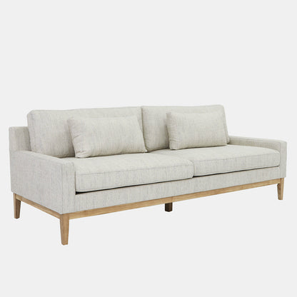 Wood, 3-Seater Bolstered Sofa, Beige