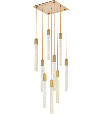 9 PENDANT SATIN GOLD FINISH