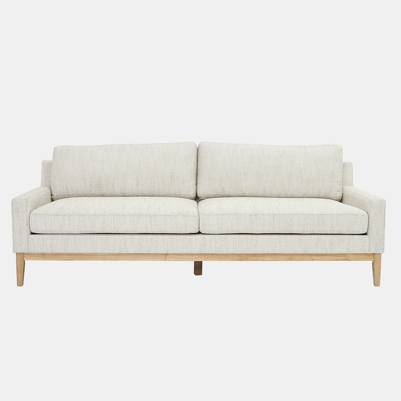 Wood, 3-Seater Bolstered Sofa, Beige