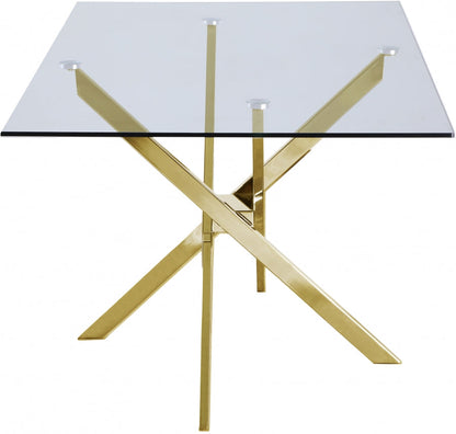 GLASS TOP TABLE | Rich Gold Finish